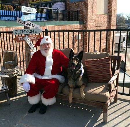 Santa Bob with dog